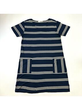 Nice Things navy stripe Tshirt dress cream nautical short sleeve XL Vneck